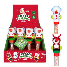 Basics Muñeco que estira la lengua con caramelos sin gluten, modelos navideños: papa noel, muñeco de nieve y reno