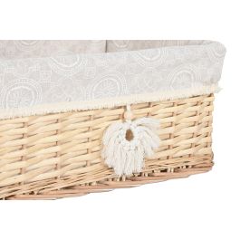 DKD Home Decor Cesta Boho Natural Mimbre/Poliéster 38 x 22 x 48 cm Set de 5 (2 Unidades)