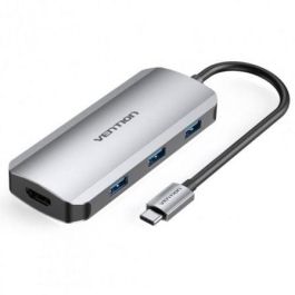 Vention TOFHB Concentrador USB-C 6 en 1 | HDMI 4K, 3xUSB 3.0 (5Gbps), USB-C 100W PD, USB-C Datos - Gris Precio: 24.50000014. SKU: B14ETRBWD2