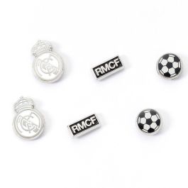 Real Madrid Set 3 Pares de Pendientes Oficiales, Escudo y Logotipo, Aleación de Zinc Hipoalergénicos sin Níquel, Cadmio ni Zinc