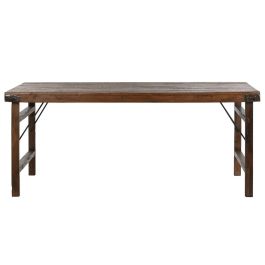 Mesa Plegable Home ESPRIT Natural Madera Reciclada 182 x 90 x 76 cm