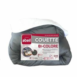 Abeil Edredón Bicolor 240x260 cm Blanco y Gris 100% Poliéster Microfibra 350 gr/m² Muy Cálido Lavable a Máquina 40°C