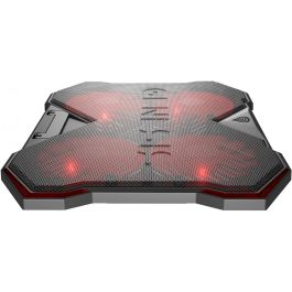GENESIS Oxid 260 Base Refrigeradora para portátiles hasta 17.3" con 4 ventiladores, 8 Ángulos Ajustables, Gaming Negro/Rojo
