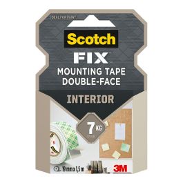 Cinta doble cara de montaje para interiores, 19mmx1,5m, máx 7 kg Precio: 6.50000021. SKU: B1AEPAYMDC