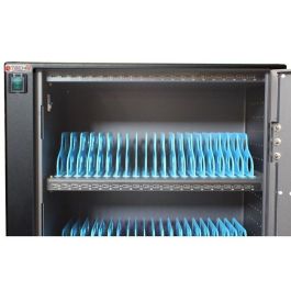 Techly I-CABINET-80DUTY Estación Carga USB Carro para 80 Portátiles, Tablets, Smartphones; Seguro con Ruedas para Aulas y Oficinas