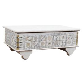 DKD Home Decor Mesa Centro Estilo Indio Blanco Dorado 115 x 60 x 45 cm Precio: 506.49999961. SKU: B1CDFMZDET