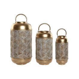 DKD Home Decor Portavelas Set de 3 Metal Dorado Blanco 25 x 49 x 25 cm Precio: 77.50000027. SKU: B14F9LNZLH