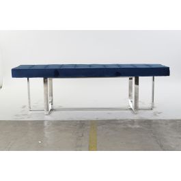 DKD Home Decor Descalzadora Azul Terciopelo 45 x 45 x 150 cm