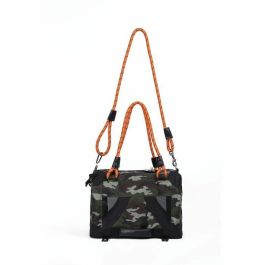 M Pets MPE6953182740902 Bolsa de transporte REMIX 2 en 1 Camuflaje y Naranja 41x28x28 cm Plegable Ligera con Arnés