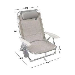 Silla playa plegable aluminio 4 posiciones ibiza 51x45x76 cm con cojin y bolso. Precio: 38.78999971. SKU: S2428748
