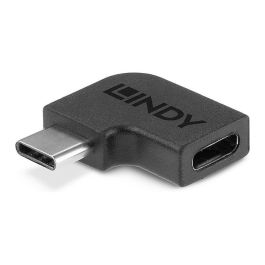 LINDY Adaptador USB 3.2 Tipo C Ángulo 90° Macho a Hembra Negro 41894 20 Gbit/s