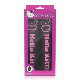 Hello Kitty Cs4 KIT1035 Almohadillas Negras para Cinturón de Seguridad Juego de 2 Universales, Extra Cómodas y Lavables para Proteger Rozaduras