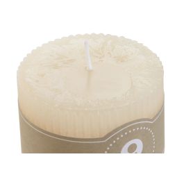 Vela Basicos DKD Home Decor Crema 7 x 7 x 7 cm (12 Unidades)