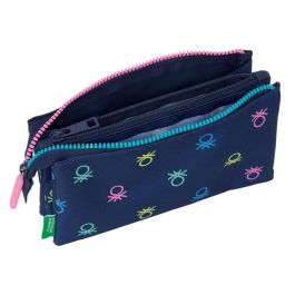 Portatodo Triple Benetton Cool Azul marino 22 x 12 x 3 cm