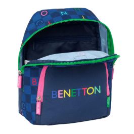 Mochila Benetton Damero Azul marino 25 x 30 x 13 cm