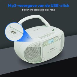 Medion MED4061275227499 Radio CD FM, 2x2.2W RMS, Verde