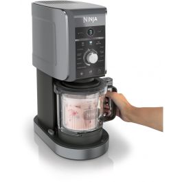 Ninja NC501EU Creami Deluxe Máquina de Helados y Batidos 2.1L con 3 Recipientes, Preparación de Sorbete, Negro/Plata