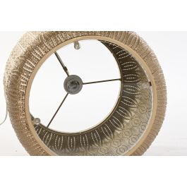 DKD Home Decor Mesita Auxiliar Árabe con Lámpara E27 Dorado de Metal 42x44x42 cm