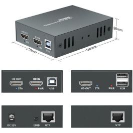 Level One Extensor HDMI por Cat.5/6 Kit 4K hasta 100m, Negro