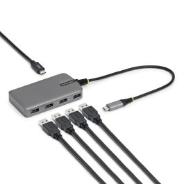 StarTech 5G4AC-USB-C-HUB Hub USB-C 5Gbps, 4 Puertos USB-A 3.2 Gen 1, Gris, Plástico
