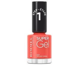 Rimmel London Kate Super Gel Esmalte de Uñas #047-Spiced Coral 12 ml Efecto Gel Profesional Larga Duración