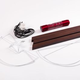 Lámpara de Suelo "Giza" OPV-780SGN1420 Trípode Madera Pantalla Tela Casquillo E27