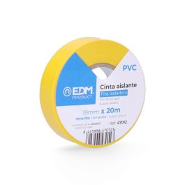 Edm Cinta aislante calidad supra amarilla 20 m x 19 mm para electricidad