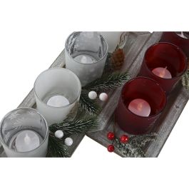 Portavela Navidad Tradicional DKD Home Decor Rojo Blanco 9 x 13.5 x 40 cm Set de 5 (2 Unidades)