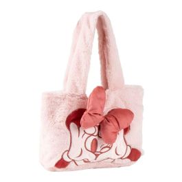Cerdá Bolsa de Compras de Peluche con Diseño de Minnie Mouse, Color Rosa, Dimensiones: 30 x 37 x 8 cm, Recomendada para Mayores de 3 Años