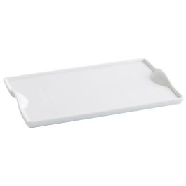 Quid Plato Pinchos Porcelana Gastro Fun Blanco 25,5x15,5 cm Acabado Brillo Apilable Apto Lavavajillas y Microondas (6 Unidades)