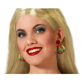 Pendientes Redondos Multicolor Símbolo de Paz Espíritu Amor Libre Hippie Boho 60s 70s Precio: 1.49999949. SKU: B17GPRCCAP