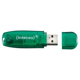 Intenso 3502460 Lápiz USB 2.0 Rainbow Line 8GB - Memoria Flash, Almacenamiento, Color Verde Transparente, Velocidad Lectura 28MB/s