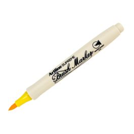 Rotulador Artline Supreme Brush Epfs Pintura Base De Agua Punta Tipo Pincel Trazo Fino Amarillo 12 unidades