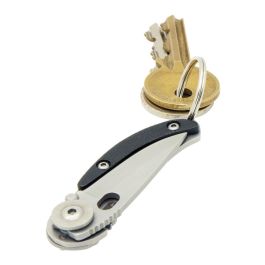 True Skeletonknife Navaja Pequeña Minimalista Plegable Diseño Plateado y Negro con Llavero