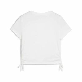 Camiseta de Manga Corta Infantil Puma Essentials Metallic Knotted Blanco