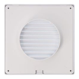 Edm Rejilla de Ventilación Cuadrada Empotrable ø 100mm con Mosquitera 170x170x10mm ABS Blanca