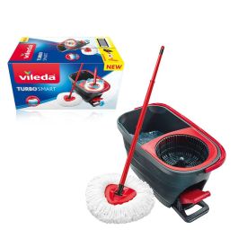 Vileda Set Turbo Smart - Fregona con Palo de Tres Piezas y 100% Microfibra, Capacidad 5L, 46.6x26.6x24.6cm, Gris/Rojo Precio: 30.68999956. SKU: S7904136