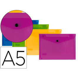 Liderpapel Dossier con Broche Polipropileno DIN A5, 4 Colores Surtidos, Pack de 4 Unidades Precio: 1.88999943. SKU: B176LGBKET