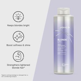Joico Acondicionador Matizador Violeta Blonde Life para Cabello Rubio, Anticobrizo y Nutritivo 1000ml