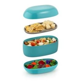 Alessi SA02 LAZ FOOD À PORTER Fiambrera de Resina Verde con 3 Compartimentos