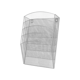 Q-connect Expositor Mural de Pared con 5 Bandejas DIN A4 Plateado Metalico 9,3x31,5x44 cm
