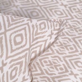 Juego de cama doble -TODAY - 240x200 cm - 100% Algodón - Beige y Blanco Juego de cama doble -TODAY - 240x200 cm - 100% Algodón - Beige y Blanco