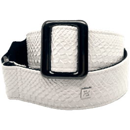 GETM Correa Guitarra Bajo Ariel White Polipiel Nailon Cuero Blanco Ajustable 165cm