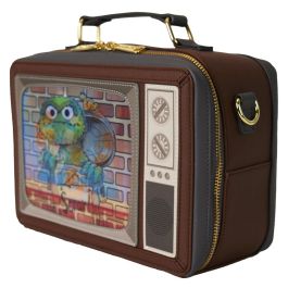 Loungefly Bolso bandolera lenticular Retro TV Barrio Sésamo de piel vegana con detalles en relieve y estampados