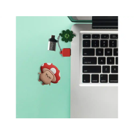 Wondee Mr. Wonderful Llavero USB Seta 32GB Pendrive Compatible con Windows, macOS, Linux y Adaptador USB C