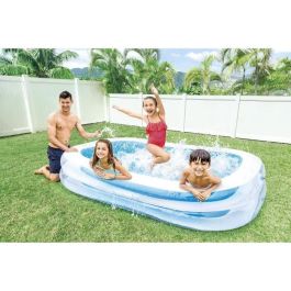 Intex Piscina Hinchable Familiar Rectangular 262x175x56 cm para Niños +3 Años, 749 Litros de Capacidad, 2 Cámaras de Aire