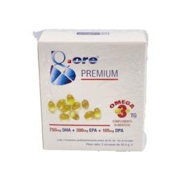 Q.Ore Omega 3 Premium 120 Perlas - Mantiene Corazón, Colesterol y Memoria - Con Aceite de Pescado 750mg DHA 150mg EPA Precio: 47.7900005. SKU: B18JXH8G5S