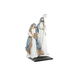 DKD Home Decor Nacimiento Navidad Moderno de Poliéster Azul Blanco 24 x 50 x 27 cm