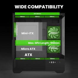 Zalman ZAL8800263650484 Caja PC Semitorre CHRONIX Formato ATX Negra Sin Fuente de Alimentación