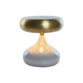 DKD Home Decor Lámpara de Sobremesa Diseño Moderno de Metal Gris y Dorado, E27 LED 4W, 36x36x37.5 cm DKD Home Decor Lámpara de Sobremesa Diseño Moderno de Metal Gris y Dorado, E27 LED 4W, 36x36x37.5 cm